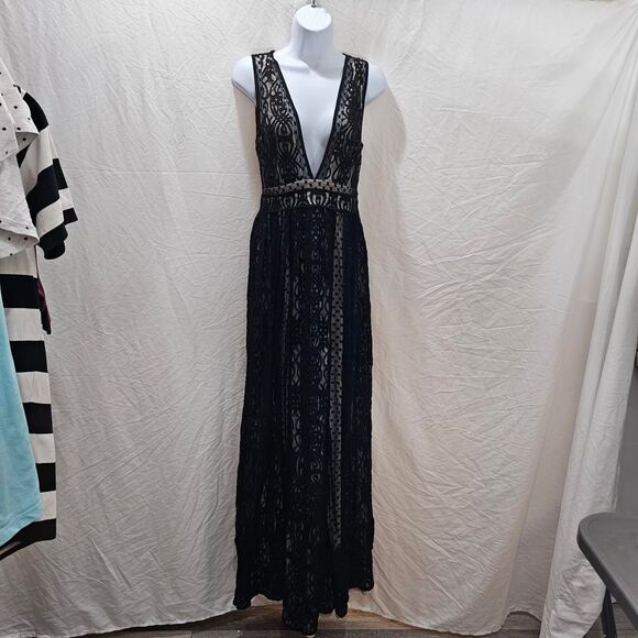 Y2K 2000s grunge windsor lace backless maxi formal dress - Picture 2 of 5